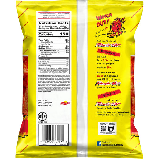 Chester's Fries Flamin' Hot Flavored Corn Snacks, 5.25 oz Bag