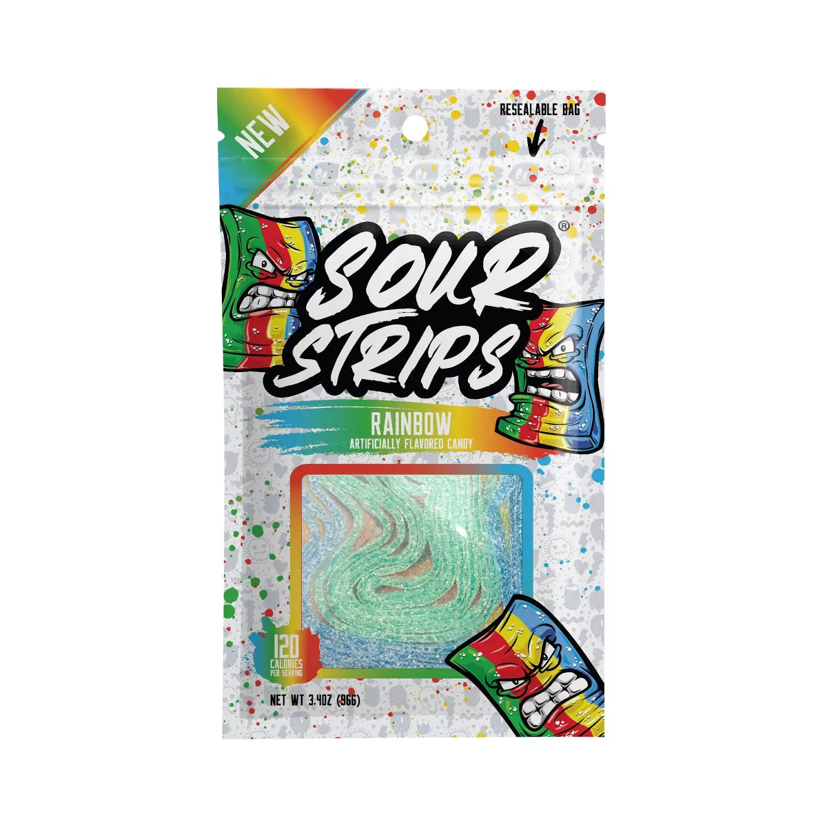 Sour Strips Candy Peg Bag - 3.4oz