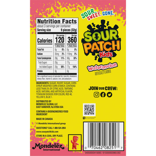 SOUR PATCH KIDS Watermelon Soft & Chewy Candy, 3.5 oz