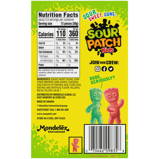 SOUR PATCH KIDS Soft & Chewy Candy, 3.5 oz