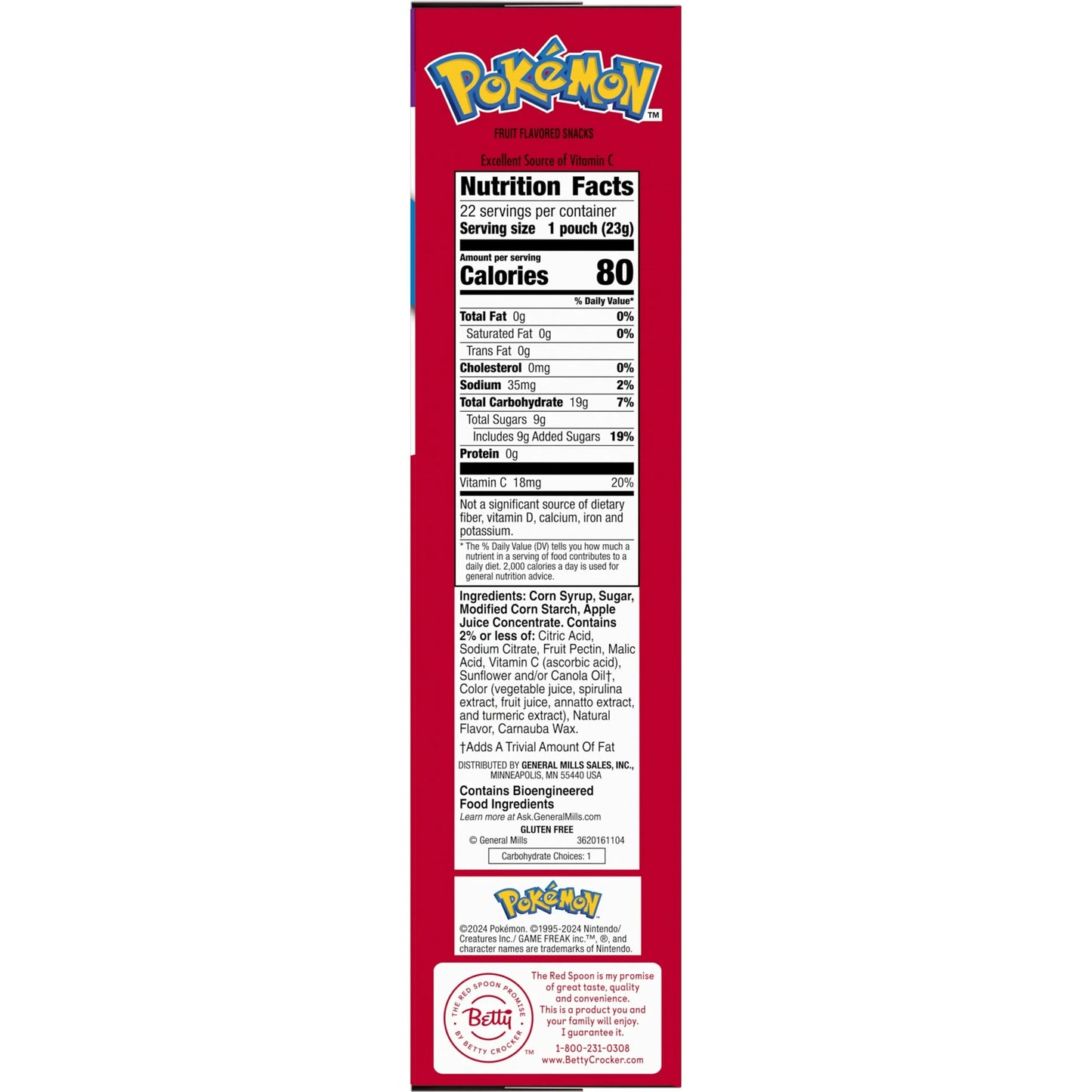 Pokemon Fruit Flavored Snacks, Treat Pouches, Gluten Free, Value Pack, 22 Ct, 17.6 oz