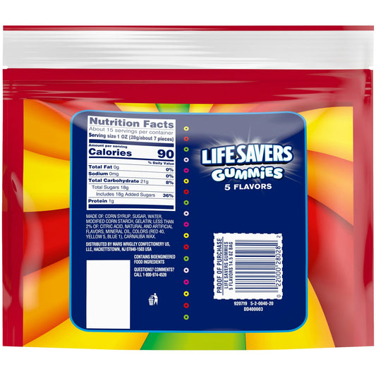 Life Savers 5 Flavors Summer Gummy Candy, Sharing Size - 14.5 oz Bag