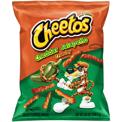 Cheetos Crunchy Cheddar Jalapeno Cheese Puff Chips, 8.5oz Bag