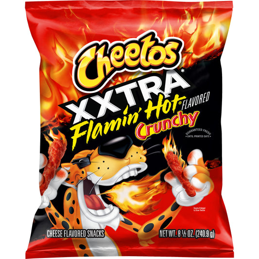 Cheetos Crunchy XXTRA Flamin' Hot Cheese Flavored Snack Chips, 8.5 oz Bag