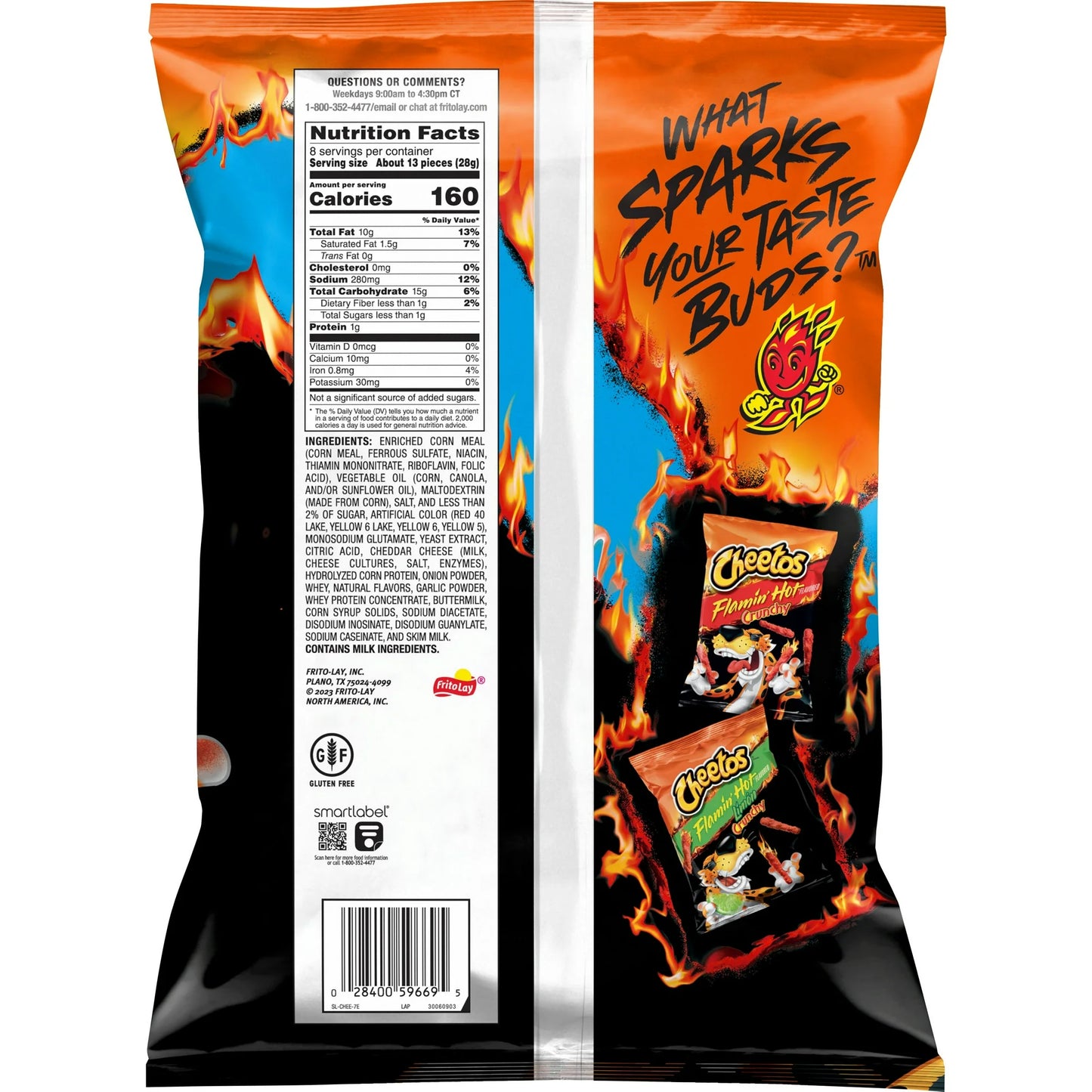 Cheetos Puffs Flamin' Hot Cheese Flavored Snacks, 8 oz