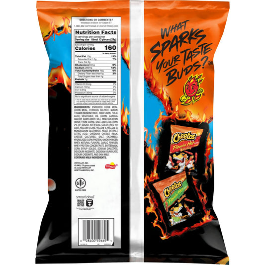 Cheetos Puffs Flamin' Hot Cheese Flavored Snacks, 8 oz