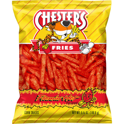 Chester's Fries Flamin' Hot Flavored Corn Snacks, 5.25 oz Bag