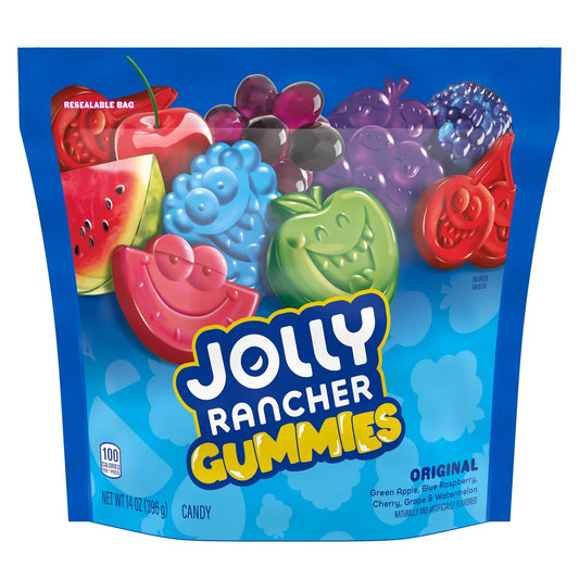 Jolly Rancher Gummies Assorted Fruit Flavored Candy, Bag 14 oz