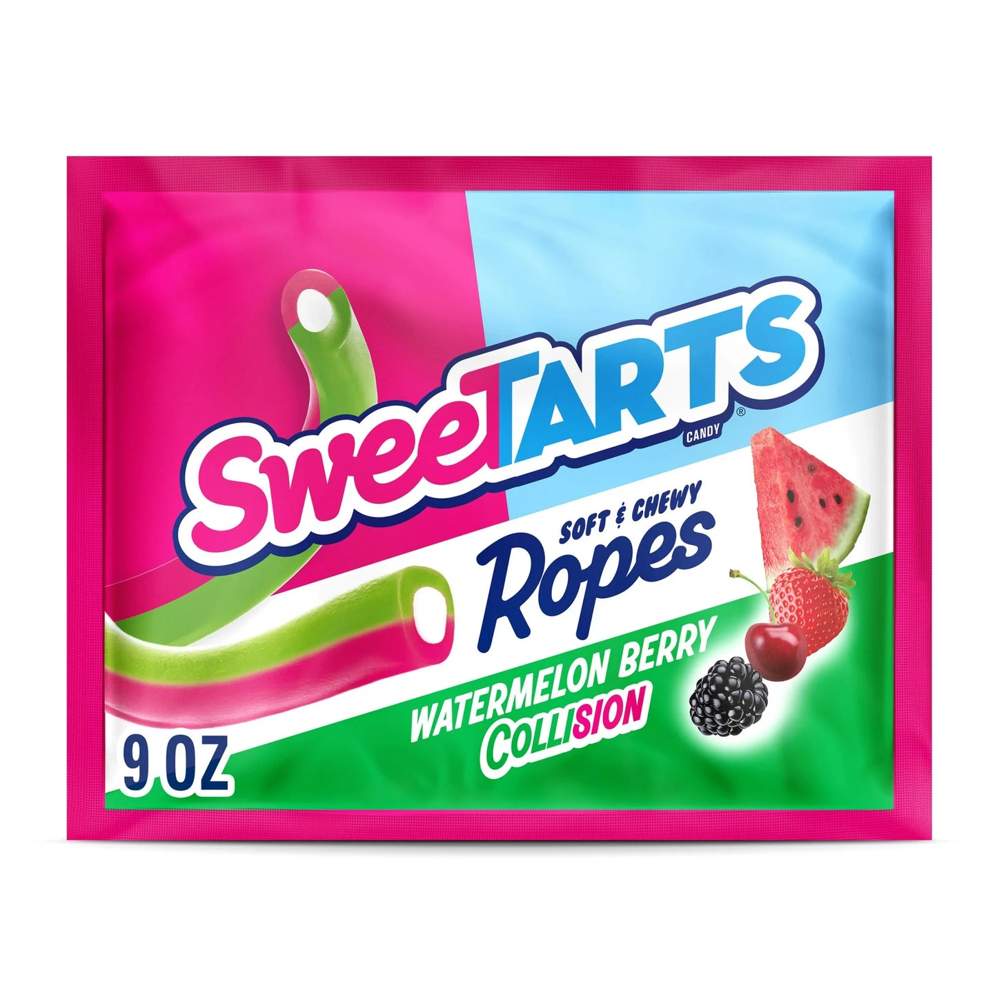 SweeTARTS Ropes, Candy,  Soft and Chewy, 9 oz