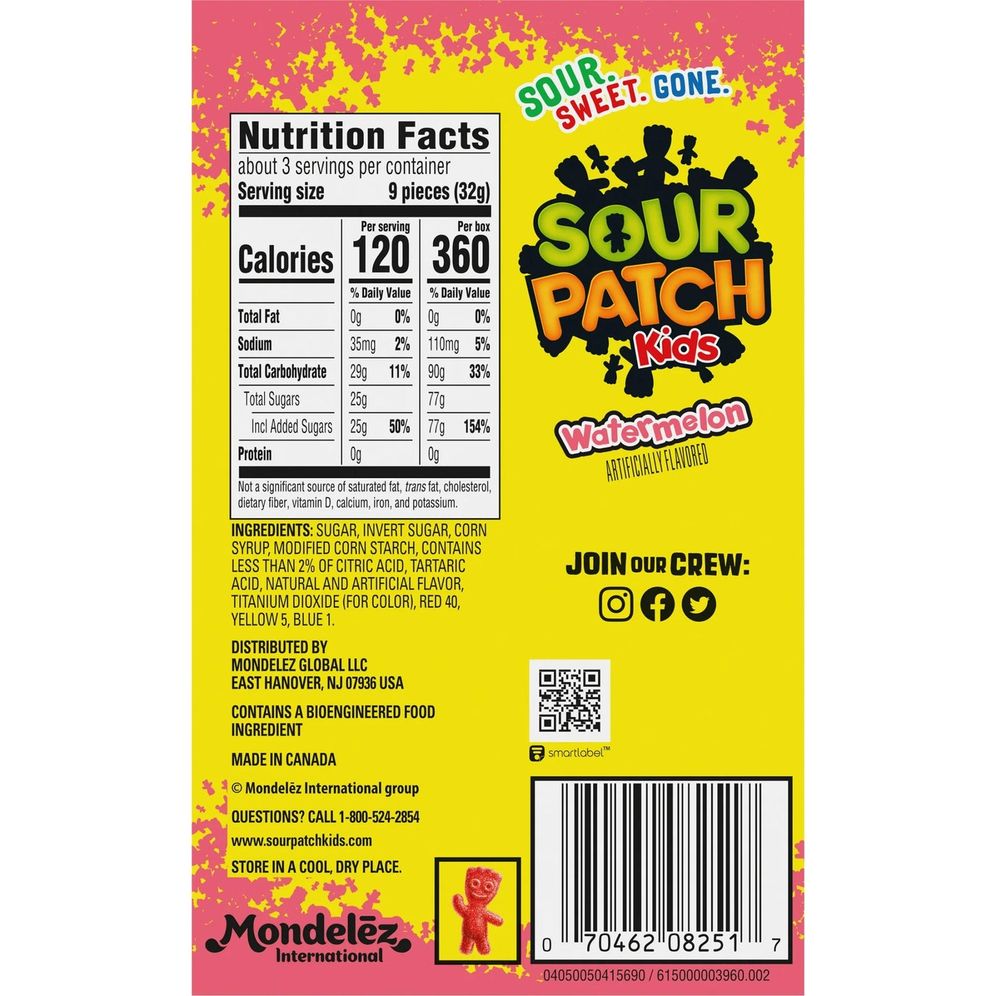 SOUR PATCH KIDS Watermelon Soft & Chewy Candy, 3.5 oz