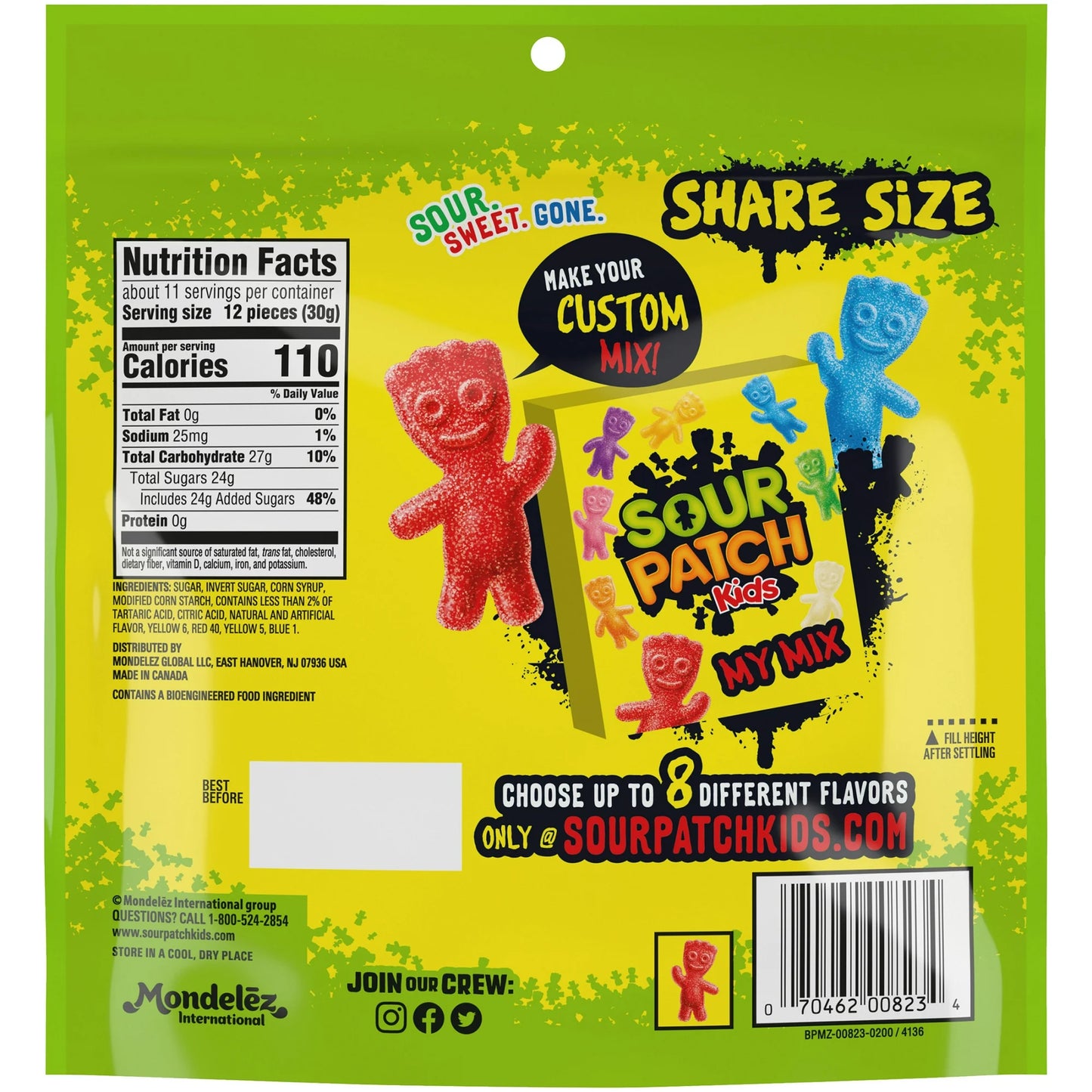 SOUR PATCH KIDS Soft & Chewy Candy, Share Size, 12 oz