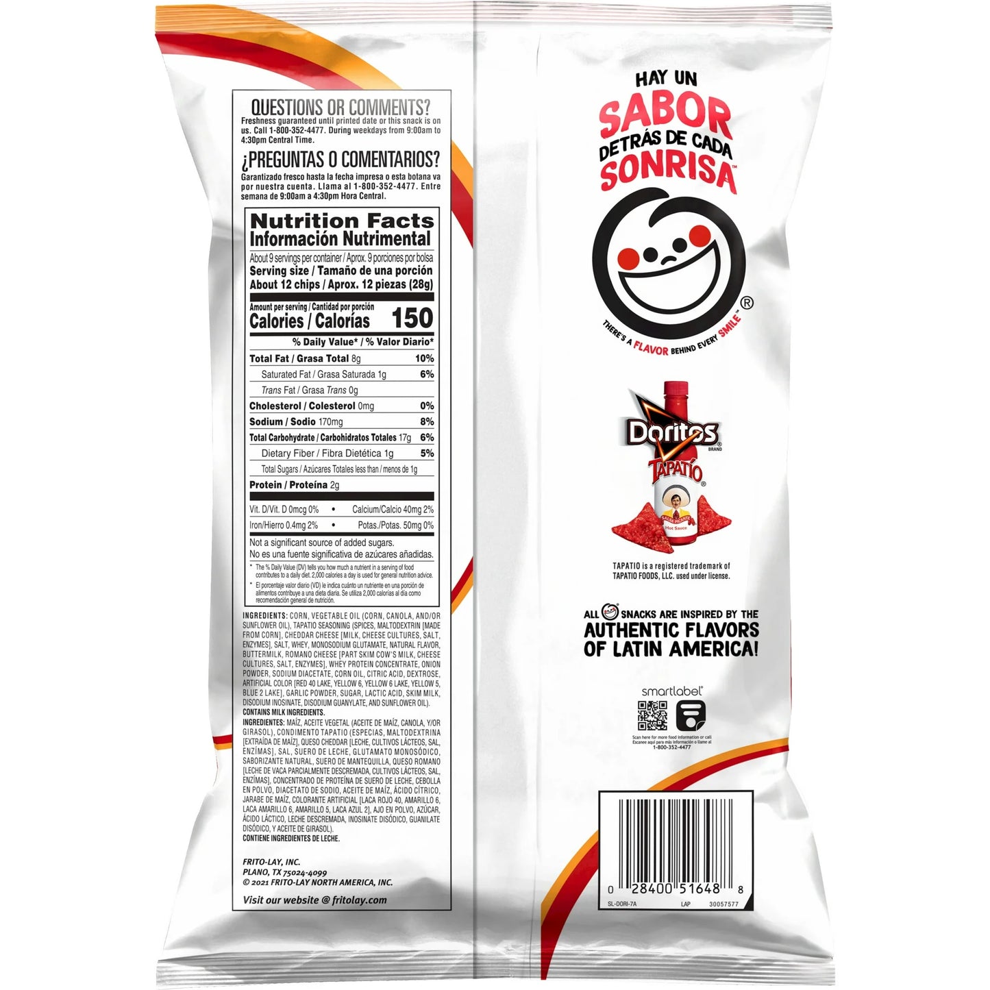 Doritos Flavored Tortilla Chips Tapatio Flavored 9.25 oz