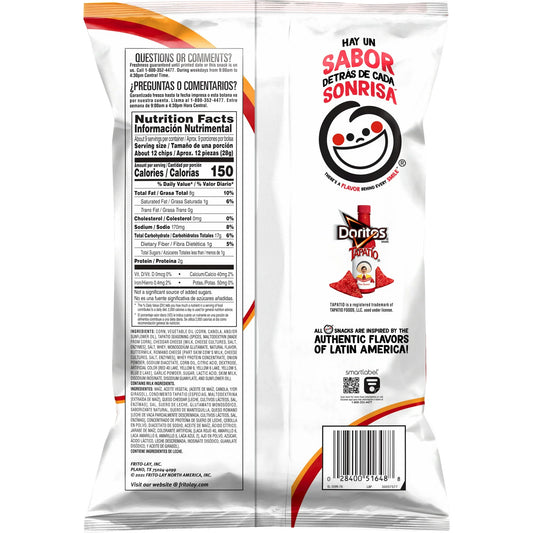 Doritos Flavored Tortilla Chips Tapatio Flavored 9.25 oz