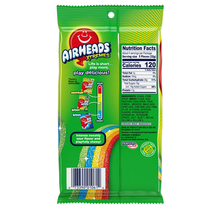 Airheads Xtremes Belts Candy, Rainbow Berry, 4.5 oz Bag