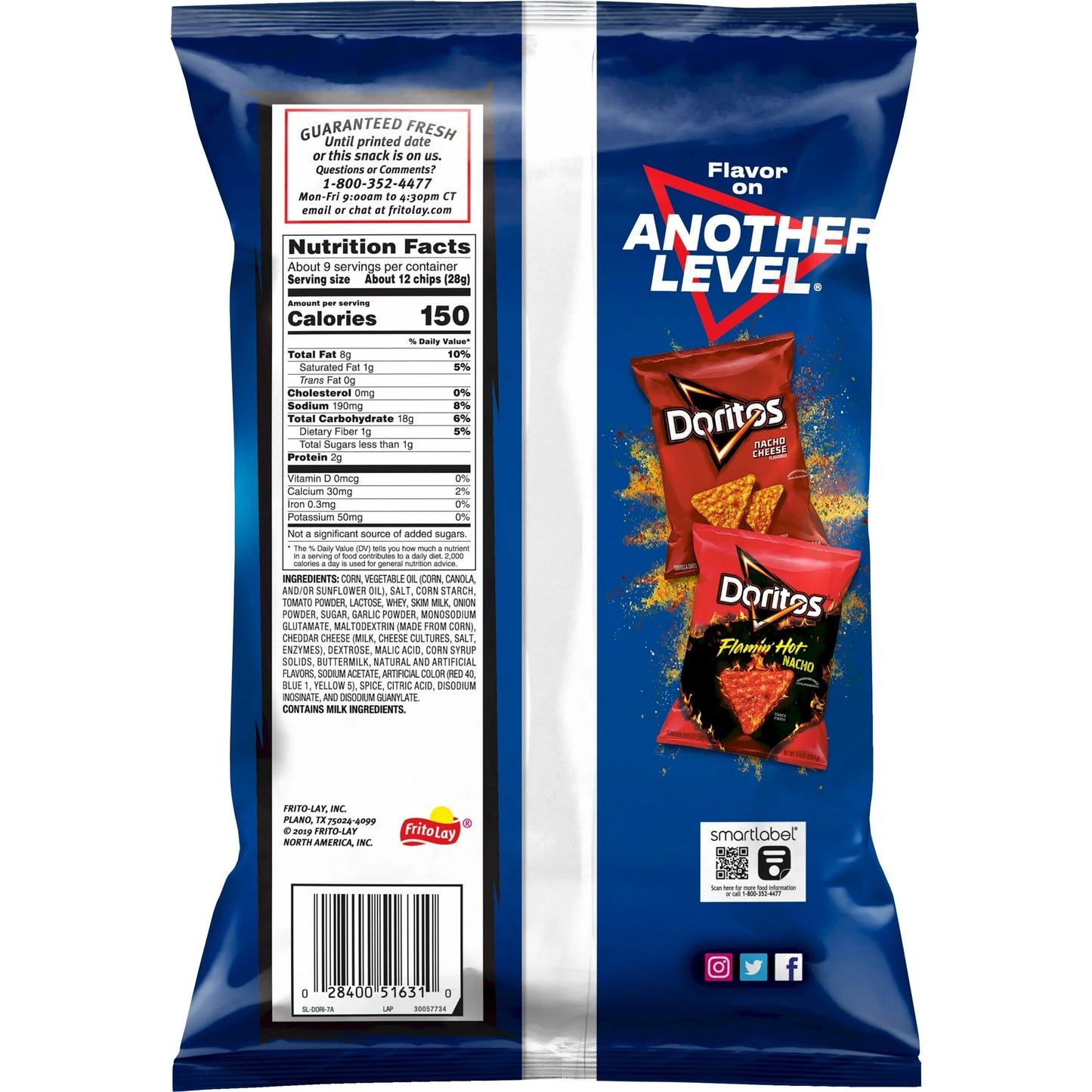 Doritos Tortilla Chips Cool Ranch Flavor Snack Chips, 9.25 oz Bag