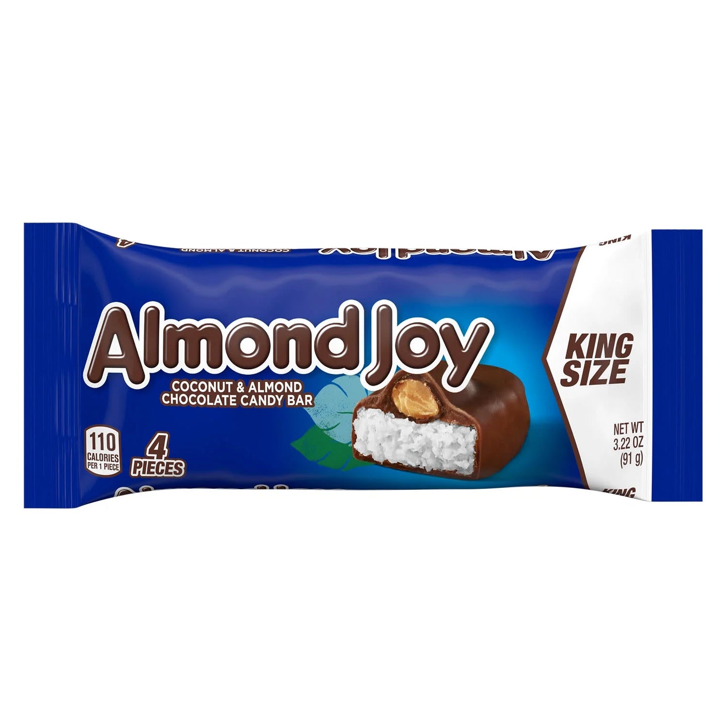 Almond Joy Coconut and Almond Chocolate King Size Candy, Bars 3.22 oz, 4 Pieces